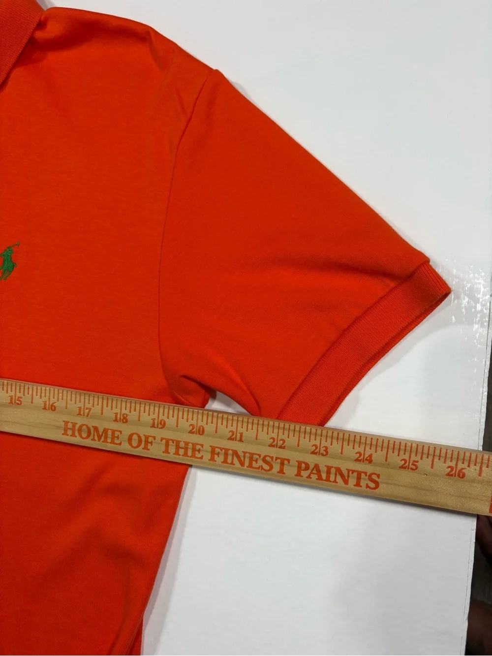 Ralph Lauren Polo Orange Polo with Green Pony Embroidery